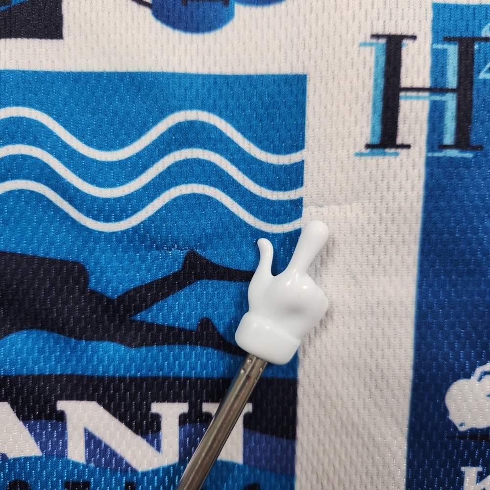 Vintage Karl Kani‎ Shirt XL Blue Aquatics Endurance Button Diving Print Y2K 90s - Picture 11 of 12